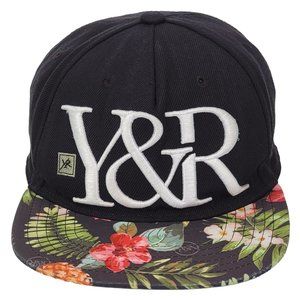 Young Reckless Hat Snapback Skate Cap Black Aloha Hawaiian Tropical Big Y&R Logo